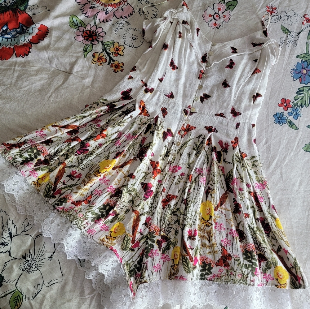 Forever 21 floral,butterfly romper